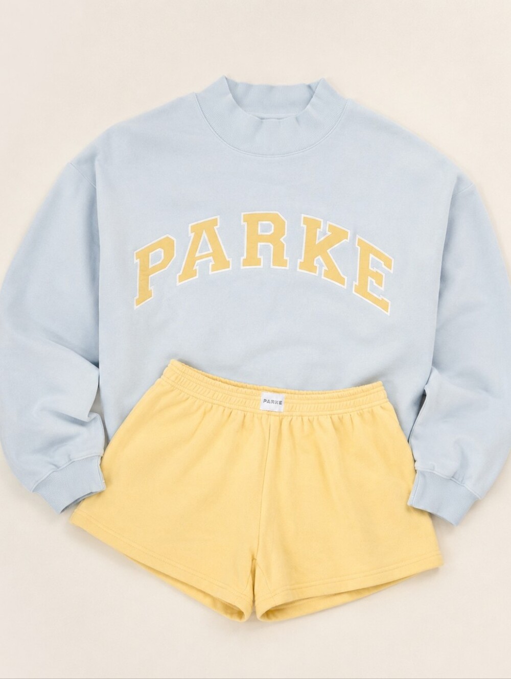 PARKE Banana Cream+Peel Bundle π Mockneck S/M + Shorts L - Picture 1 of 9